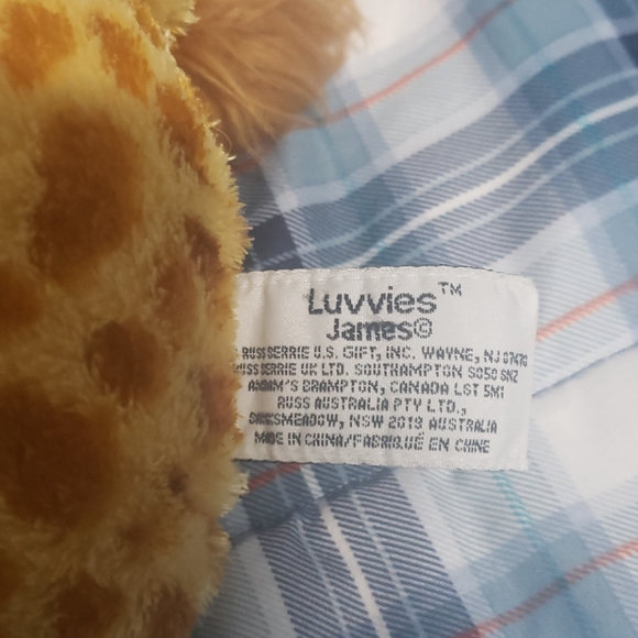 Russ giraffe stuffed animal Luvvies James - Picture 3 of 4
